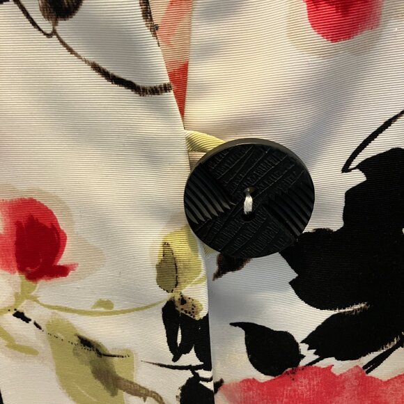 ic by Connie K Pink, Black, White & Green 3/4 Sleeve Floral Jacket Extra Large X - Picture 10 of 13